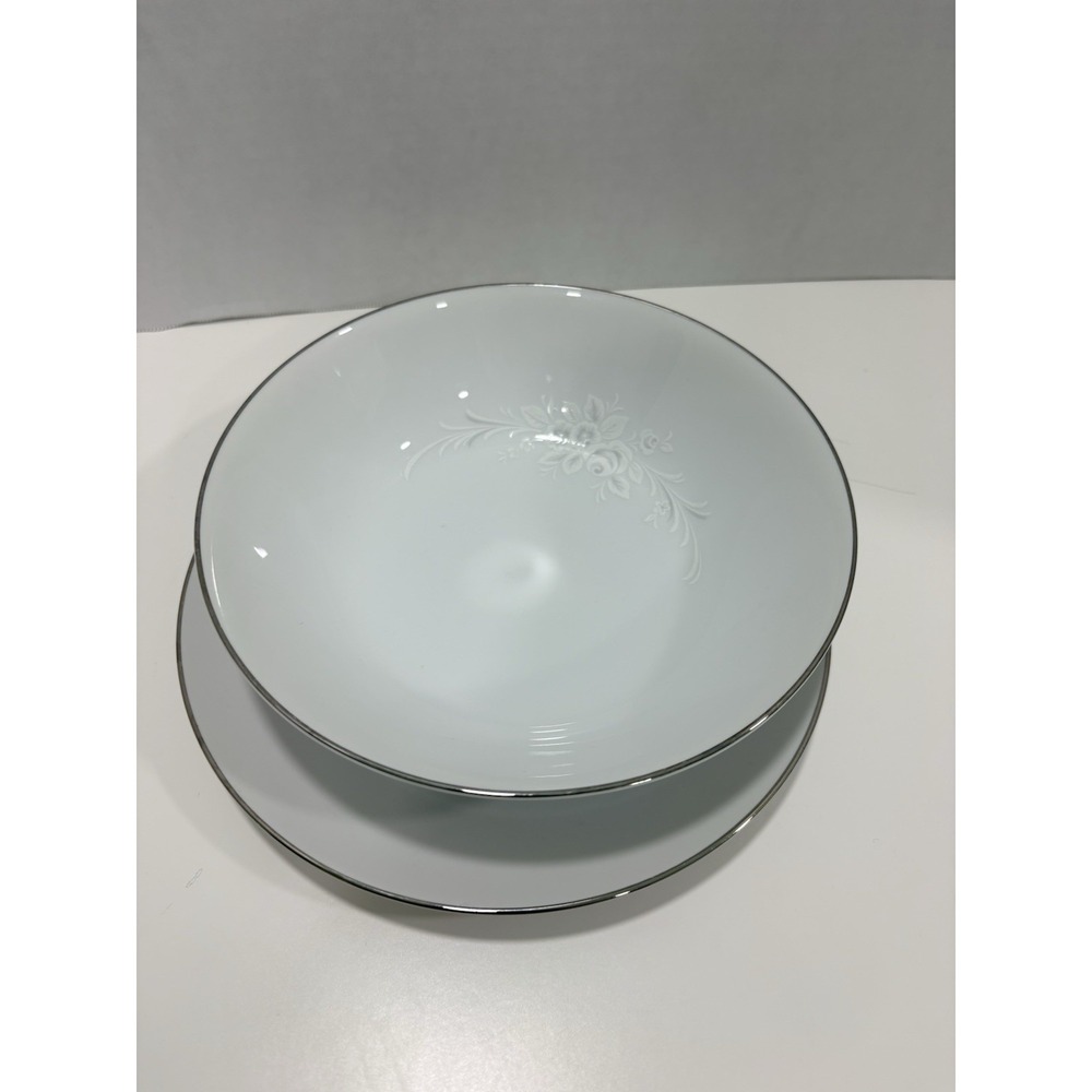 Sango Cantata 6202 Fine China Japan 10 Pc Set 5 Bowls 5 Salad Plates Platinum